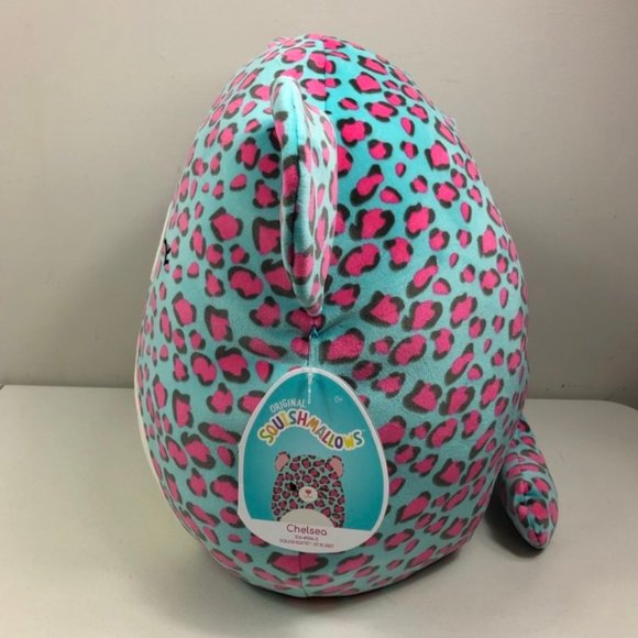 Squishmallows Chelsea The Blue Leopard Plush 16" Cat Kitty Meow Pink Spotted - Picture 4 of 12